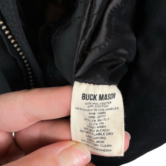 Buck Mason Storm Stopper Classic Weather Resistant Bomber Jacket Black Size XS - Picture 7 of 8